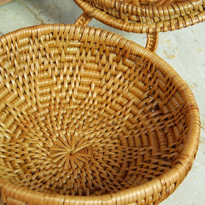 アジアン雑貨　アンティークかご 楽天市場】かご バスケット Mサイズ スタッキング 2WAY 収納