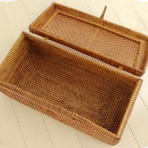 アジアン雑貨 蓋がメッシュになったアタ製小物入れケース アジア工房 10313 | ブランド登録なし | 02