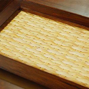 アジアン雑貨 チークとラタンの長方形デコレーショントレイ 10352 | ブランド登録なし | 02