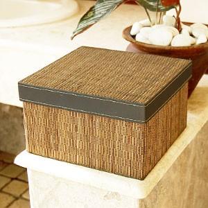 パームリディのフタ付き収納ボックス 正方形タイプ 23x23cm アジア工房 10387 | ブランド登録なし