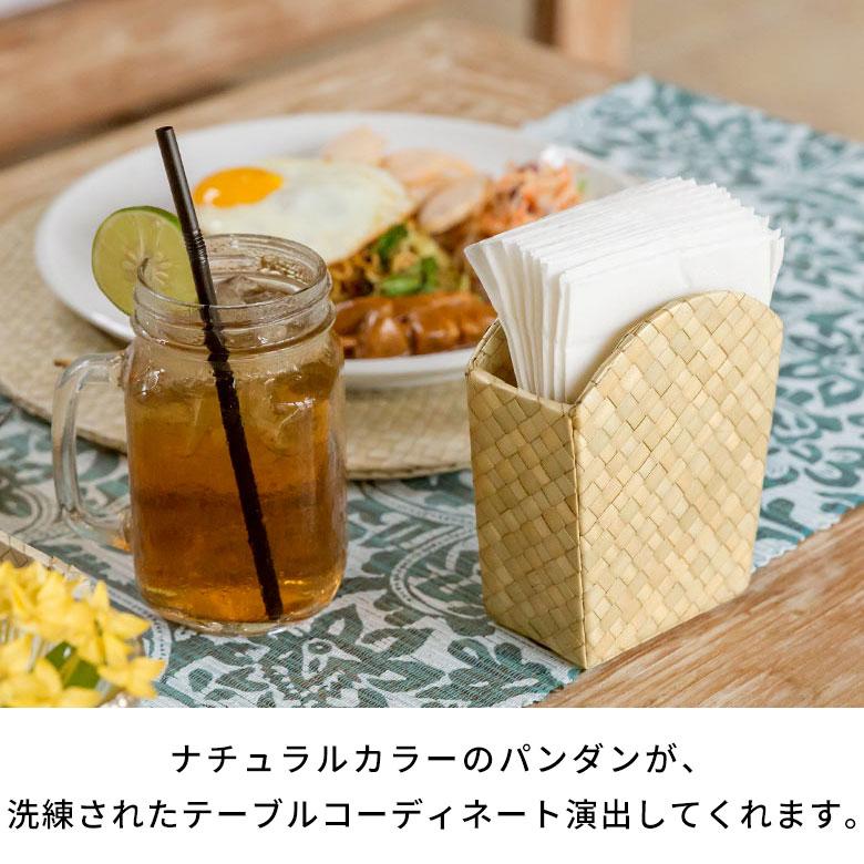 ナプキンスタンド 紙ナプキン パンダン 約 W 11cm D 5.5cm H 12.5cm 立て ホルダー ペーパー テーブルウェア コーディネート 天然素材 おしゃれ 北欧 10437 | ELEMENTS（インテリア） | 03