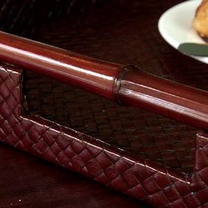 アジアン雑貨 パンダン製バンブーハンドル付きトレイＭ アジア工房 10463 | ブランド登録なし | 02