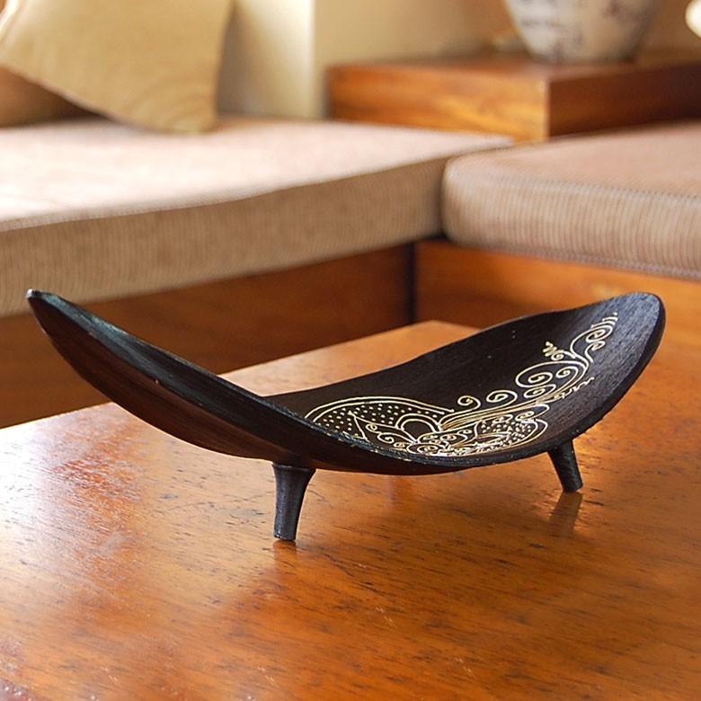 トレー トレイ オブジェ 置物 アジアン雑貨 オリエンタル模様 パーム