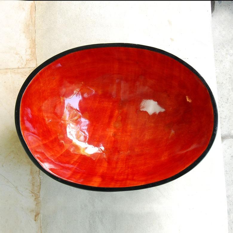 アジアン雑貨 ウッドの赤いスパボウル 楕円形 アジア工房 10480 | ブランド登録なし | 03