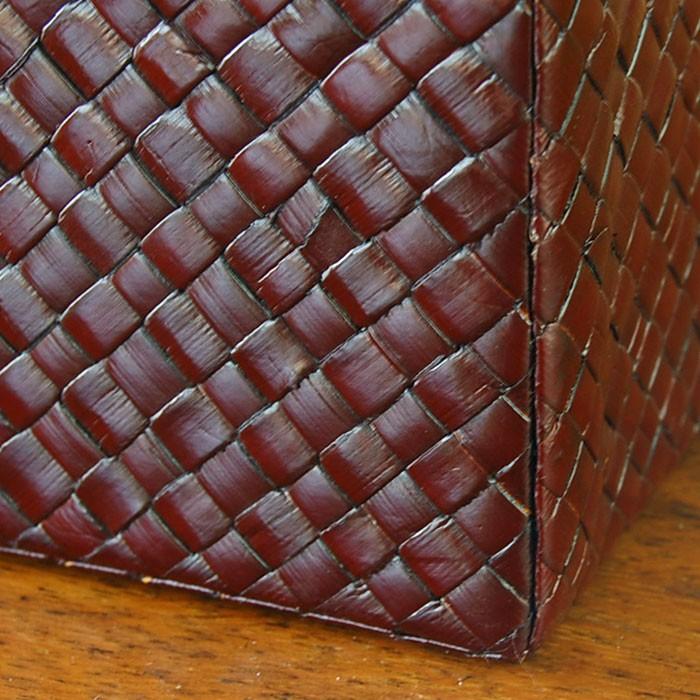 収納ボックス 収納 箱 収納ケース バスケット トレー ボックス パンダン 小物入れ 四角 ポイントレザー 雑貨 インテリア モダン おしゃれ アジア工房 10487 | ブランド登録なし | 03