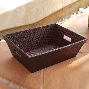 ランドリーバスケット 脱衣かご ランドリーバッグ バスケット 収納ボックス 洗面所 持ち手付き おしゃれ パンダン アジアン アジア工房 10489 | ブランド登録なし