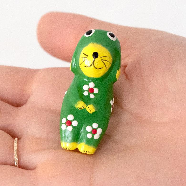 人形 木彫り 犬 置物 アジアン雑貨 カラフル 木製 バリ犬オブジェ 1匹 ライトグリーン 玄関 インテリア エスニック おしゃれ 10506 | ブランド登録なし | 02