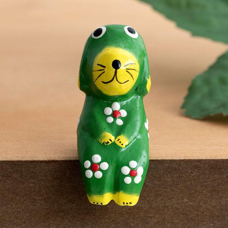 人形 木彫り 犬 置物 アジアン雑貨 カラフル 木製 バリ犬オブジェ 1匹 ライトグリーン 玄関 インテリア エスニック おしゃれ 10506 | ブランド登録なし | 03