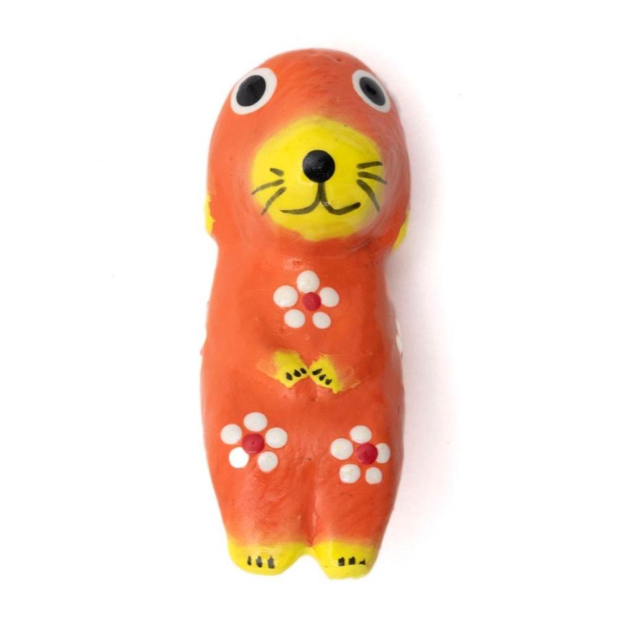 ビンテージ　人形　犬　木彫　彫像　置物　インテリア　工芸品　美術品　A1119 人形 木彫り 犬 置物 アジアン雑貨 カラフル 木製 バリ犬