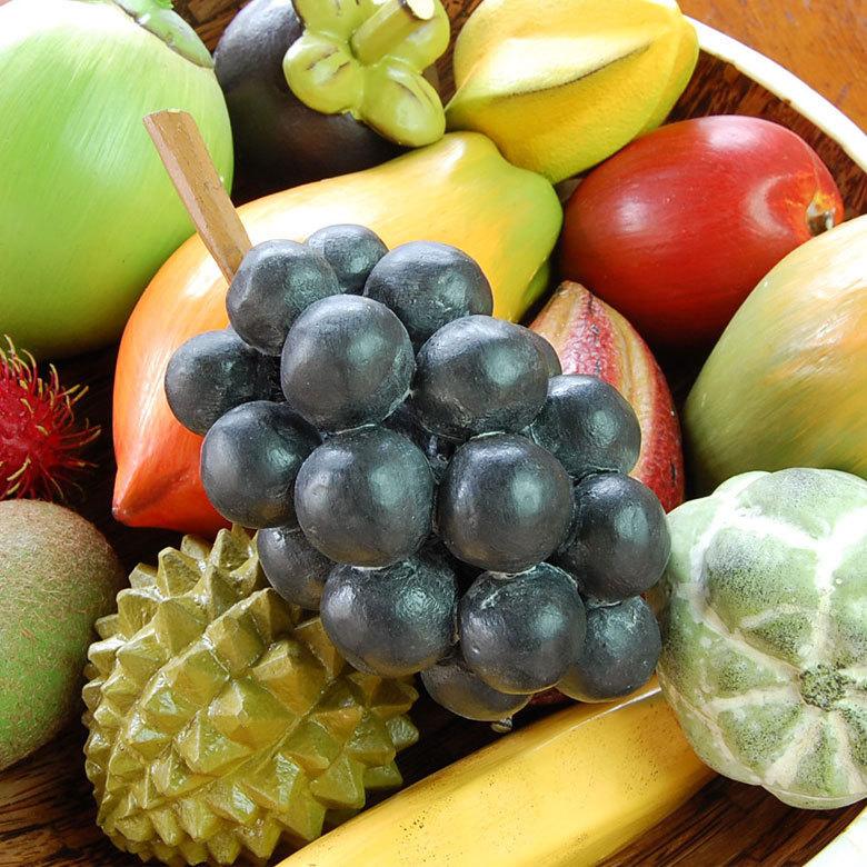 アジアン雑貨 木彫りフルーツ ぶどう アジア工房 10526 | ブランド登録なし