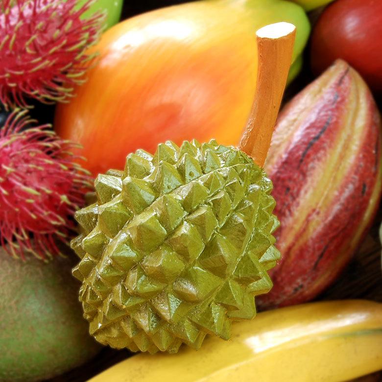 アジアン雑貨 木彫りフルーツ ドリアン アジア工房 10531 | ブランド登録なし