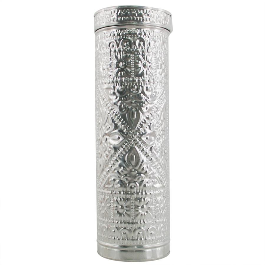 収納ケース アルミ 筒型 小物入れ ペンケース お香入れ バリ雑貨 アジアン 缶 BOX おしゃれ シルバー 10583 | ブランド登録なし | 07