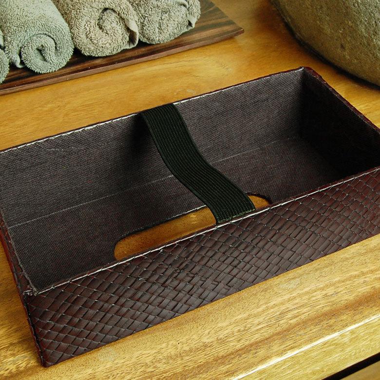 ティッシュケース アジアン雑貨 パンダン 底なしタイプ キャビティタイプ ブラウン  おしゃれ エスニック アジア工房 10658 | ブランド登録なし | 04