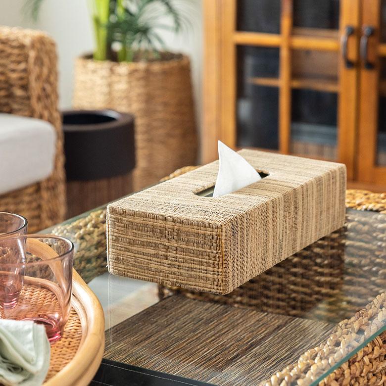 ティッシュケース アジアン雑貨 ウォーターヒヤシンス 底なしタイプ アジア工房 10659 | ELEMENTS（インテリア） | 16