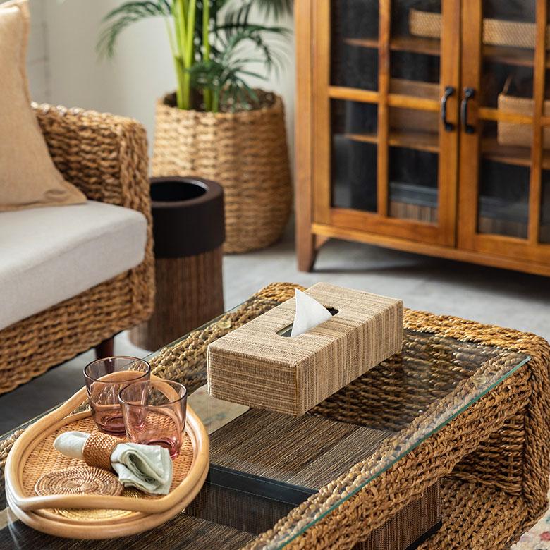 ティッシュケース アジアン雑貨 ウォーターヒヤシンス 底なしタイプ アジア工房 10659 | ELEMENTS（インテリア） | 03