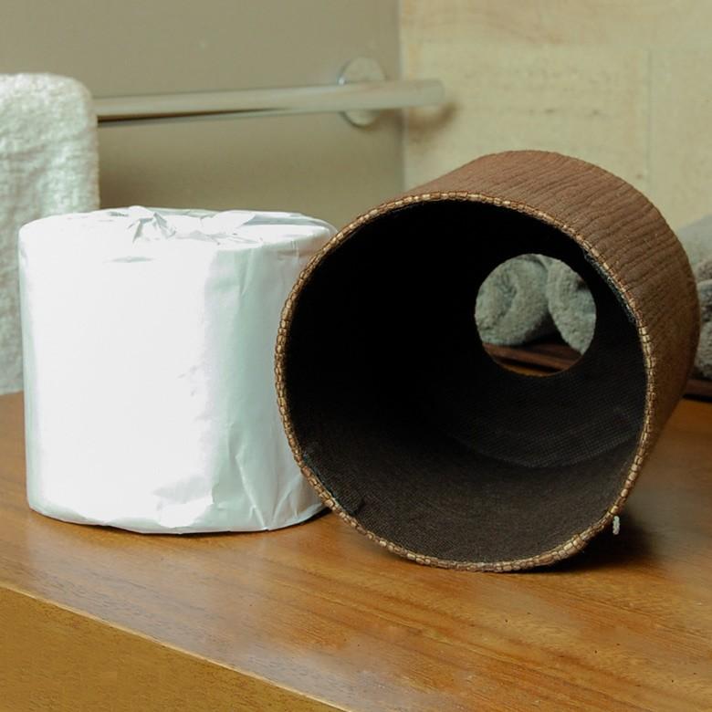 トイレットペーパーケース ティッシュケース ロールペーパーホルダー ウォーターヒヤシンス編み ブラウン 底なし アジアン バリ雑貨 10664 | ブランド登録なし | 02