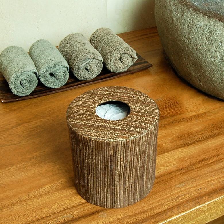 トイレットペーパーケース ティッシュケース ロールペーパーホルダー ウォーターヒヤシンス編み ブラウン 底なし アジアン バリ雑貨 10664 | ブランド登録なし | 04