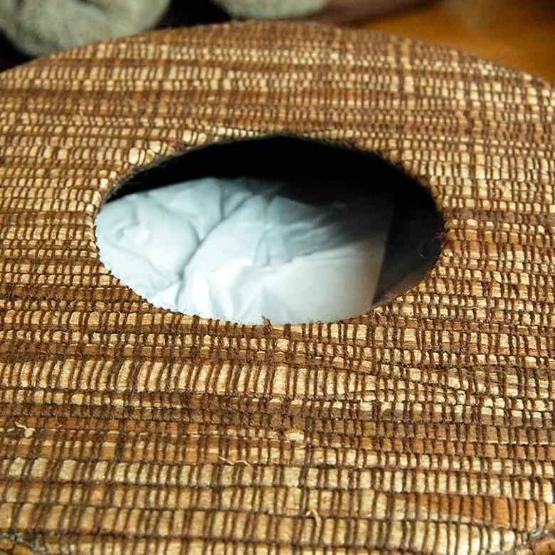 トイレットペーパーケース ティッシュケース ロールペーパーホルダー ウォーターヒヤシンス編み ブラウン 底なし アジアン バリ雑貨 10664 | ブランド登録なし | 05