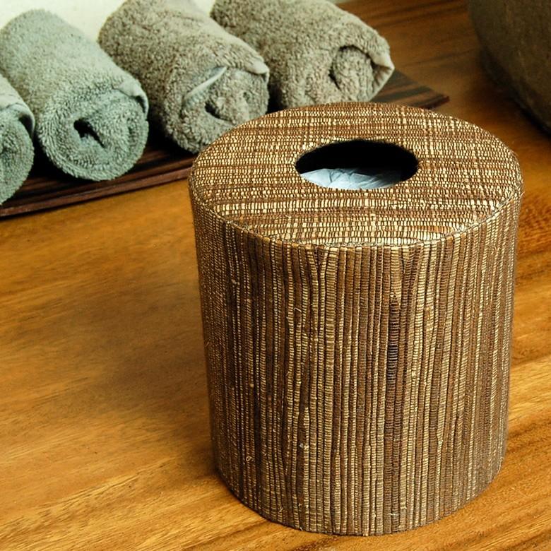 トイレットペーパーケース ティッシュケース ロールペーパーホルダー ウォーターヒヤシンス編み ブラウン 底なし アジアン バリ雑貨 10664 | ブランド登録なし | 06
