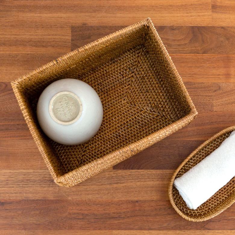 収納ボックス 長方形 ラタン バスケット 四角 箱 ケース カゴ アジアン バリ雑貨 おしゃれ BOX 10683 | ブランド登録なし | 04