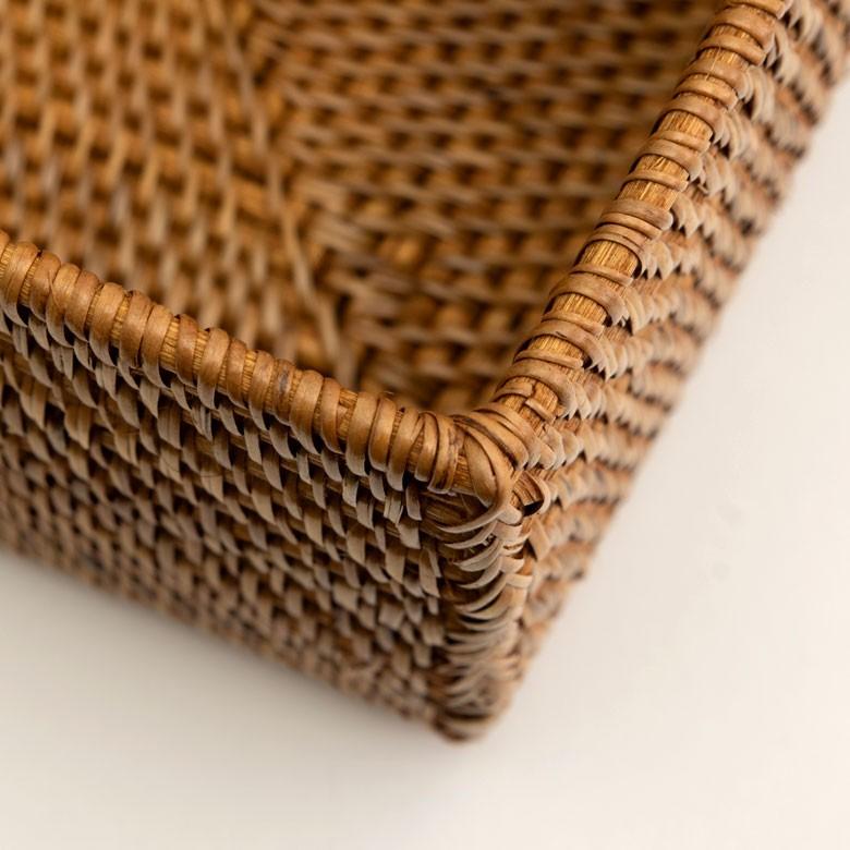 収納ボックス 長方形 ラタン バスケット 四角 箱 ケース カゴ アジアン