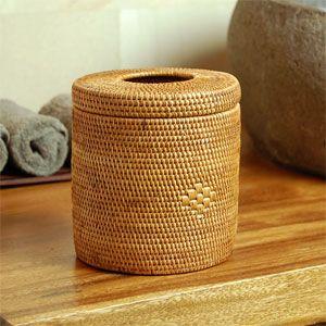 ラタンで編まれたトイレットティッシュケース アジア工房 10686 | ブランド登録なし