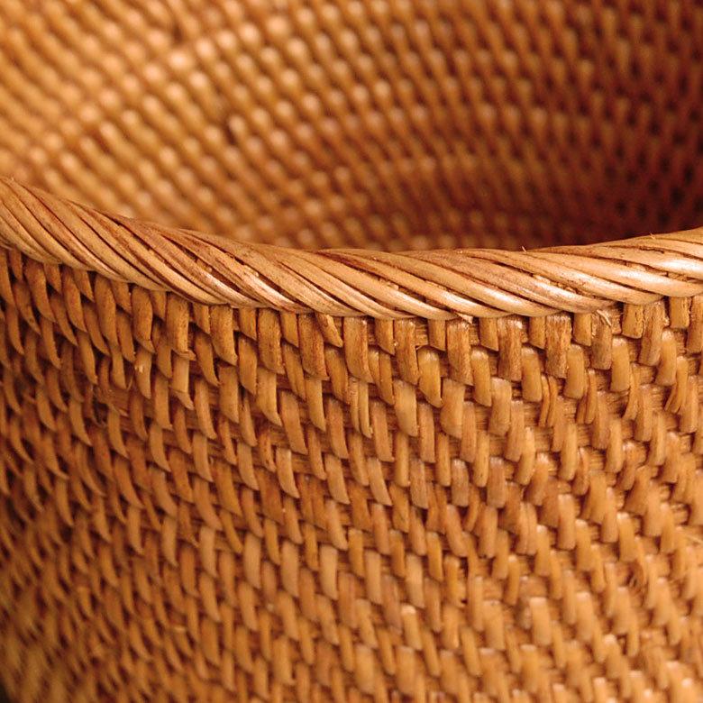 ラタンで編まれた丸いバスケット 丸形 円形 丸い 見えない ダストボックス くずかご ダストボックス ごみばこ 鉢カバー 縦型 アジアン 10687 | ブランド登録なし | 03