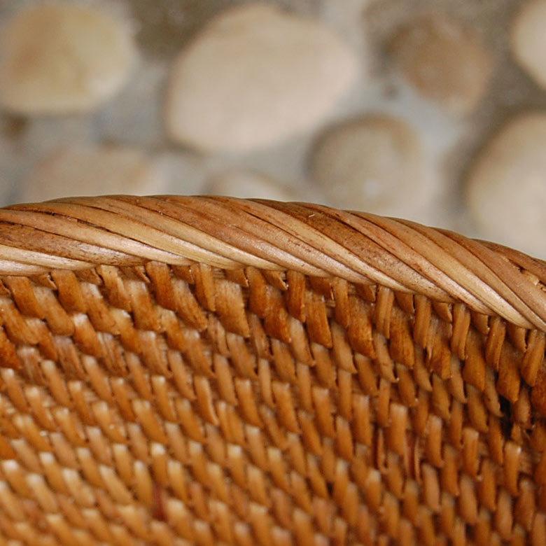 ラタンで編まれた丸いバスケット 丸形 円形 丸い 見えない ダストボックス くずかご ダストボックス ごみばこ 鉢カバー 縦型 アジアン 10687 | ブランド登録なし | 05