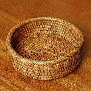 ラタンで編まれた丸い小物入れバスケット アジア工房 10689 | ブランド登録なし | 03