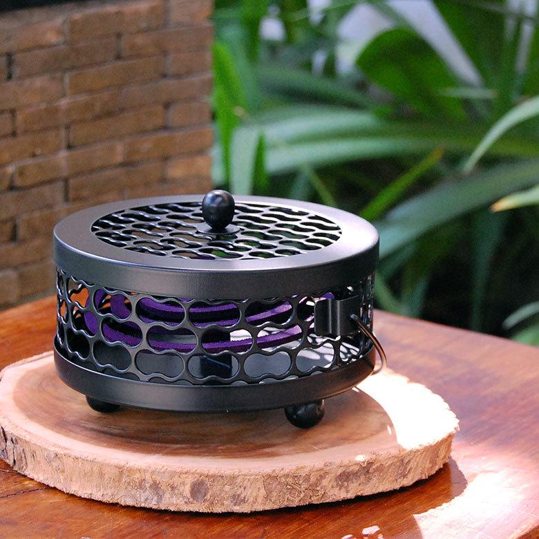 蚊取り線香ホルダー 蚊取り線香入れ 立て おしゃれ ガラス スチール 黒 アウト ドア 虫除けインテリア アジア工房 10770 | ELEMENTS（インテリア） | 11