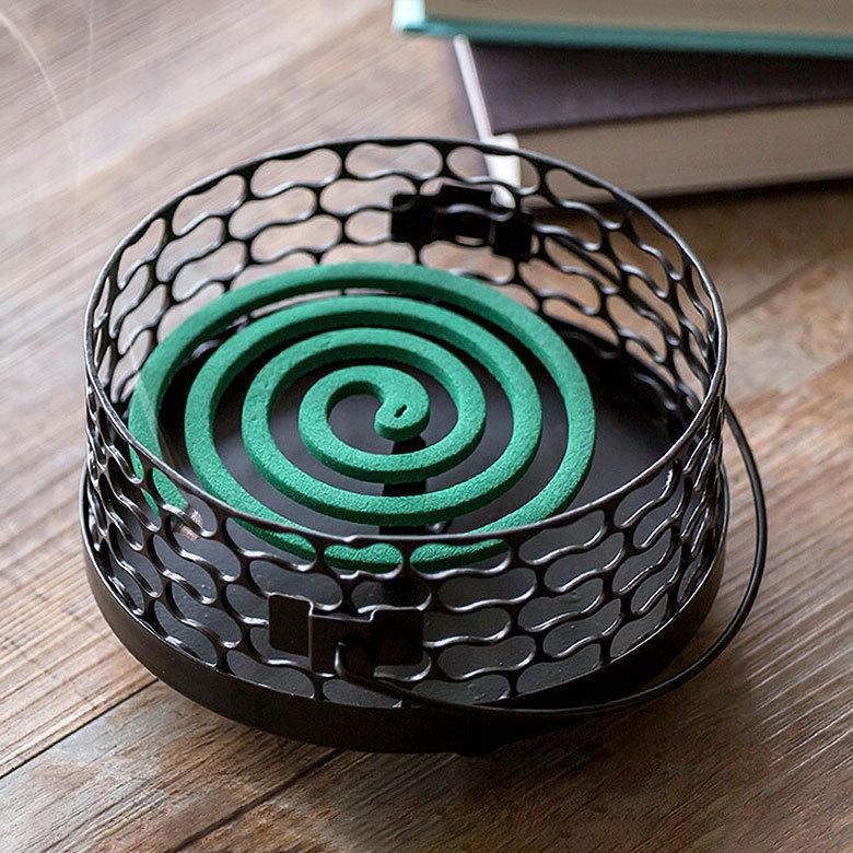 蚊取り線香ホルダー 蚊取り線香入れ 立て おしゃれ ガラス スチール 黒 アウト ドア 虫除けインテリア アジア工房 10770 | ELEMENTS（インテリア） | 02