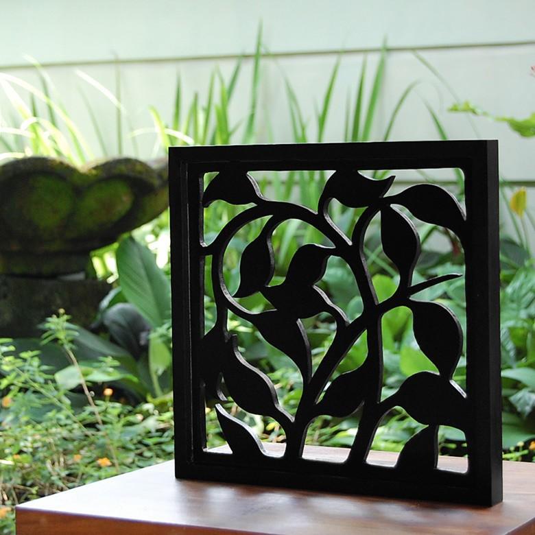 アートパネル レリーフ 壁掛け 木製 30×30cm リーフ 植物 壁飾り