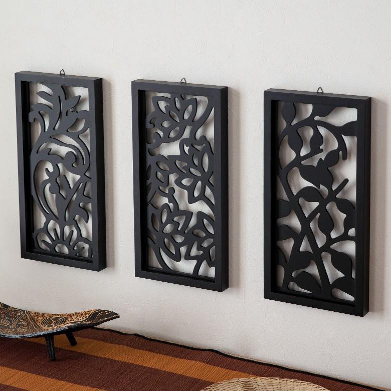 アートパネル レリーフ 壁掛け 木製 約20×40cm ロータス 蓮 壁飾り 木彫り 彫刻 モダン アジアン雑貨 バリ雑貨 ウォールデコレーション 10776 | ブランド登録なし | 11