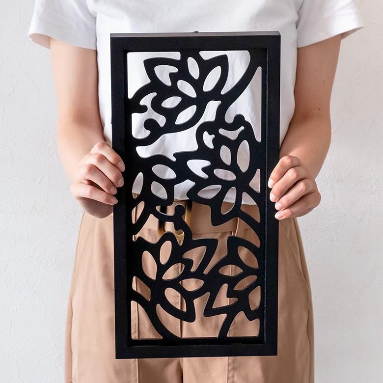 アートパネル レリーフ 壁掛け 木製 約20×40cm ロータス 蓮 壁飾り 木彫り 彫刻 モダン アジアン雑貨 バリ雑貨 ウォールデコレーション 10776 | ブランド登録なし | 02