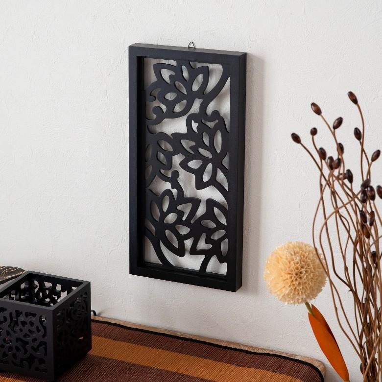 アートパネル レリーフ 壁掛け 木製 約20×40cm ロータス 蓮 壁飾り 木彫り 彫刻 モダン アジアン雑貨 バリ雑貨 ウォールデコレーション 10776 | ブランド登録なし | 04