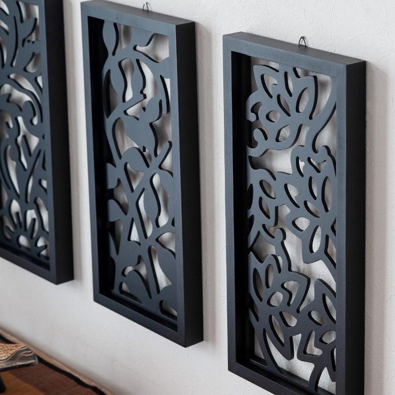 アートパネル レリーフ 壁掛け 木製 約20×40cm ロータス 蓮 壁飾り 木彫り 彫刻 モダン アジアン雑貨 バリ雑貨 ウォールデコレーション 10776 | ブランド登録なし | 09