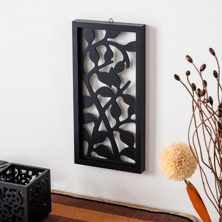 アートパネル レリーフ 壁掛け 木製 約20×40cm リーフ 植物 壁飾り 木彫り 彫刻 モダン アジアン雑貨 バリ雑貨 エスニック 10777 | ブランド登録なし | 04