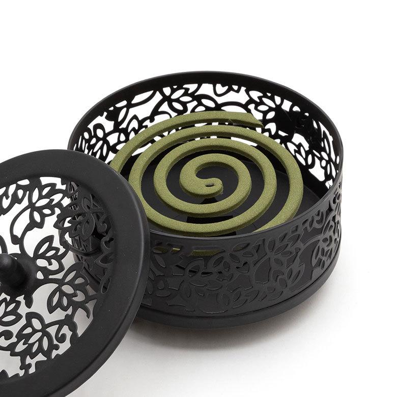 蚊取り線香 ホルダー 蚊取り 線香 線香入れ 虫よけ おしゃれ 蚊遣り 蚊やり 蚊取 スチール製 黒 白 ロータス 蓮 インテリア アジア工房 1077 | ブランド登録なし | 13