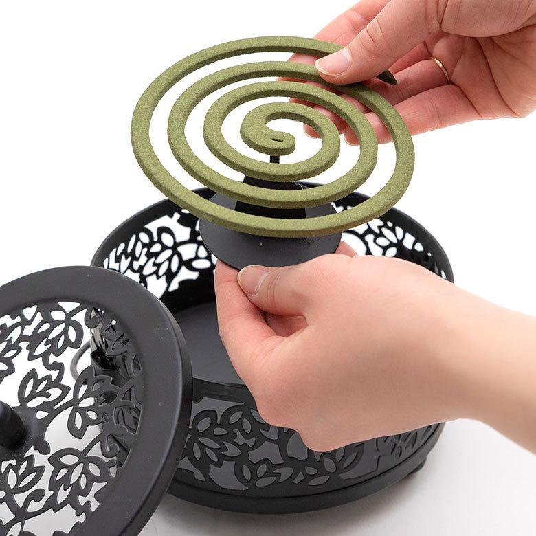 蚊取り線香 ホルダー 蚊取り 線香 線香入れ 虫よけ おしゃれ 蚊遣り 蚊やり 蚊取 スチール製 黒 白 ロータス 蓮 インテリア アジア工房 1077 | ブランド登録なし | 15