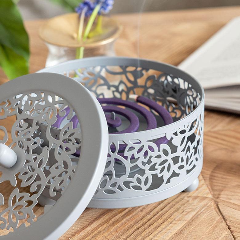 蚊取り線香 ホルダー 蚊取り 線香 線香入れ 虫よけ おしゃれ 蚊遣り 蚊やり 蚊取 スチール製 黒 白 ロータス 蓮 インテリア アジア工房 1077 | ブランド登録なし | 16