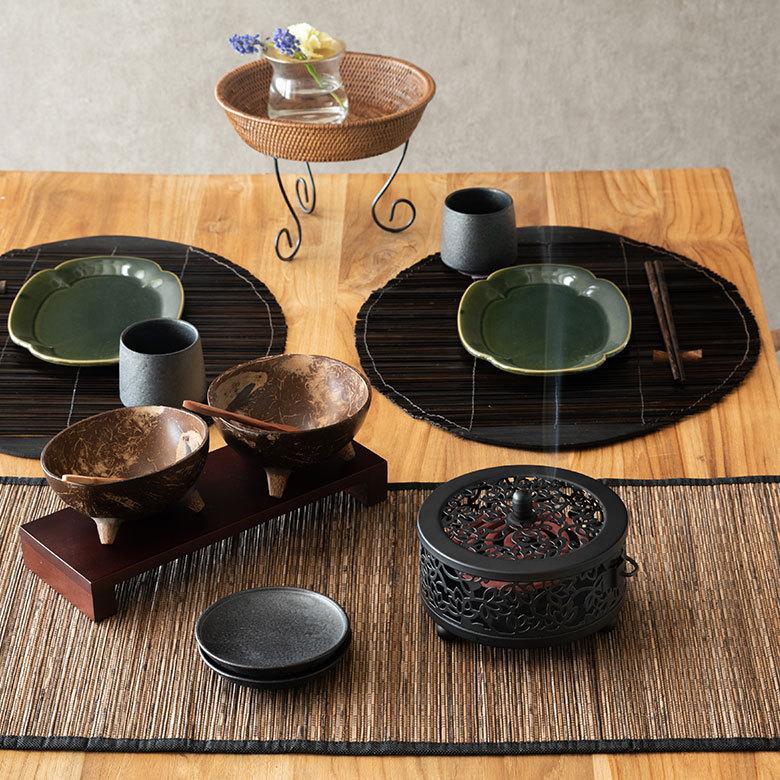 蚊取り線香 ホルダー 蚊取り 線香 線香入れ 虫よけ おしゃれ 蚊遣り 蚊やり 蚊取 スチール製 黒 白 ロータス 蓮 インテリア アジア工房 1077 | ブランド登録なし | 21