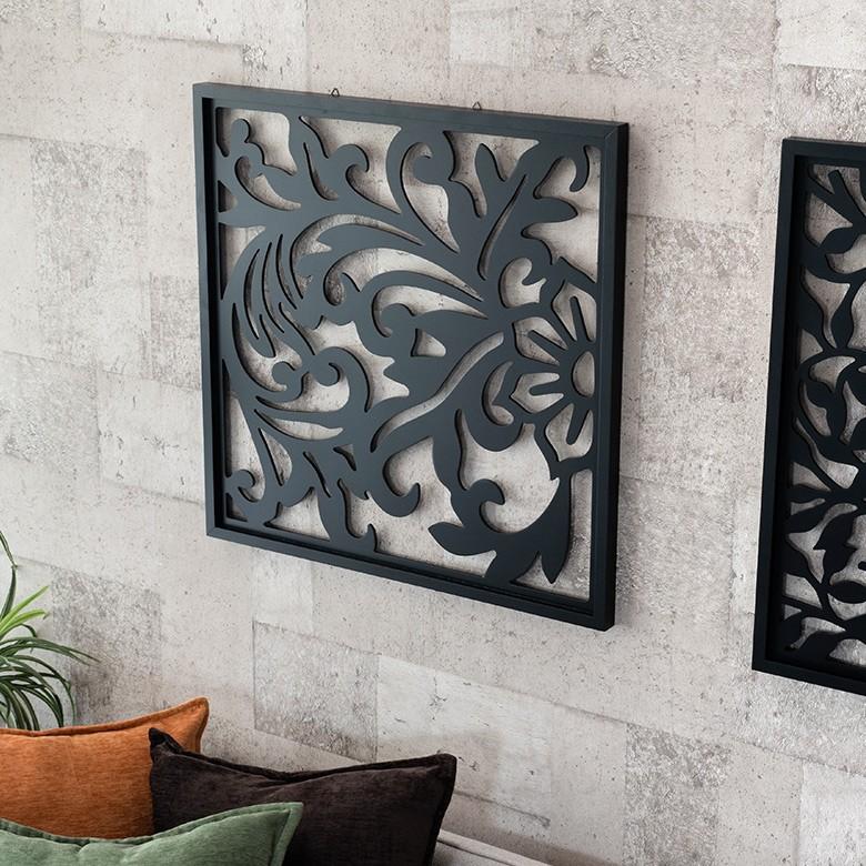 アートパネル 壁掛け レリーフ 木製 約60×60cm 南国リゾート 壁飾り 木彫り 彫刻 モダン アジアン雑貨 バリ雑貨 おしゃれ 10783 | ブランド登録なし | 11