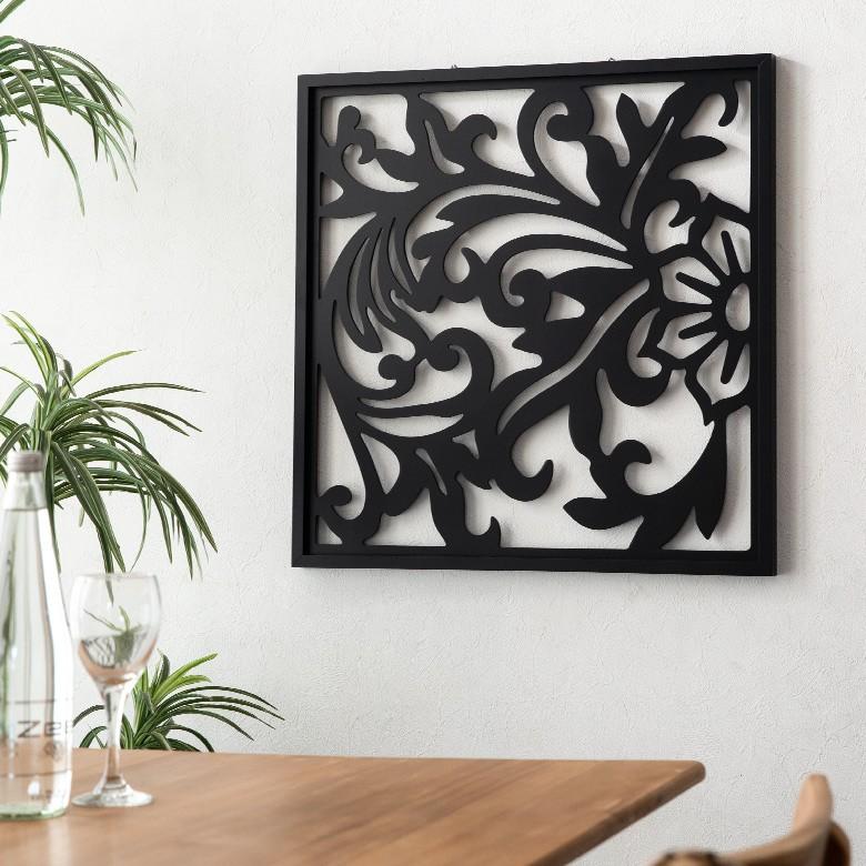 アートパネル 壁掛け レリーフ 木製 約60×60cm 南国リゾート 壁飾り 木彫り 彫刻 モダン アジアン雑貨 バリ雑貨 おしゃれ 10783 | ブランド登録なし | 04