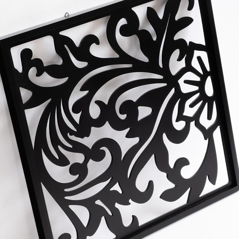 アートパネル 壁掛け レリーフ 木製 約60×60cm 南国リゾート 壁飾り 木彫り 彫刻 モダン アジアン雑貨 バリ雑貨 おしゃれ 10783 | ブランド登録なし | 05