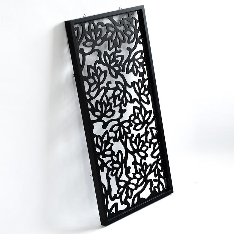 アートパネル レリーフ 長方形 ロータス 約40x80cm 彫刻 木彫り風 木製 ウォールパネル アジアン おしゃれ 10784 | ブランド登録なし | 10