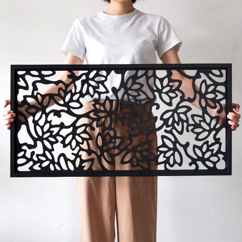 アートパネル レリーフ 長方形 ロータス 約40x80cm 彫刻 木彫り風 木製 ウォールパネル アジアン おしゃれ 10784 | ブランド登録なし | 07