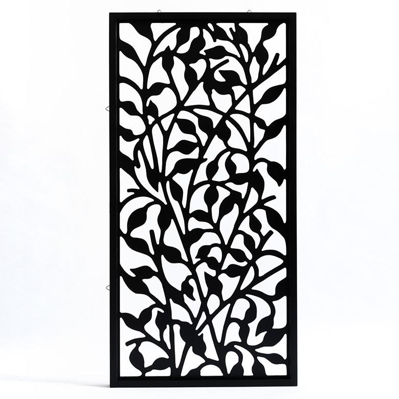 アートパネル レリーフ 壁掛け 木製 長方形 モダン 約40×80cm リーフ 植物 壁飾り 木彫り 彫刻 モダン アジアン雑貨 バリ雑貨 おしゃれ 10785 | ブランド登録なし