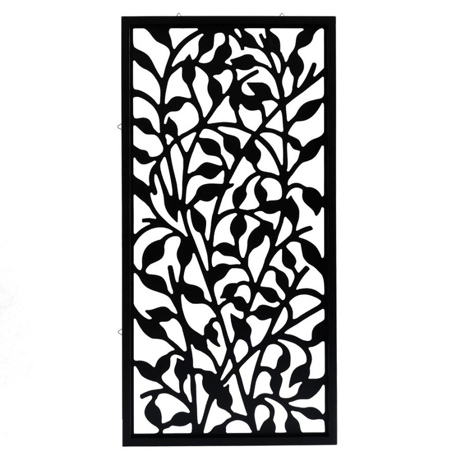 壁掛け 置物 パネル 花柄 透かし レリーフ 黒色 角型 雑貨 アジアン 2枚 壁掛け 置物 パネル 花柄 透かし レリーフ 黒色 角型 雑貨