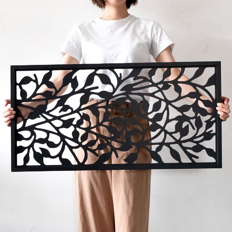 アートパネル レリーフ 壁掛け 木製 長方形 モダン 約40×80cm リーフ 植物 壁飾り 木彫り 彫刻 モダン アジアン雑貨 バリ雑貨 おしゃれ 10785 | ブランド登録なし | 07