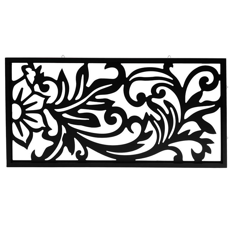 壁掛け 置物 パネル 花柄 透かし レリーフ 黒色 角型 雑貨 アジアン 2枚 楽天市場】レリーフ 60cmx60cm 四角 正方形 BW アートパネル